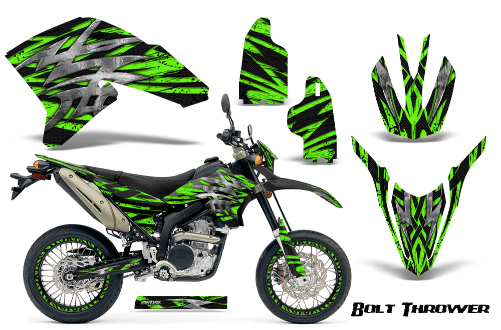 Yamaha WR250X R Graphics Kit Bolt Thrower Green NP Rims